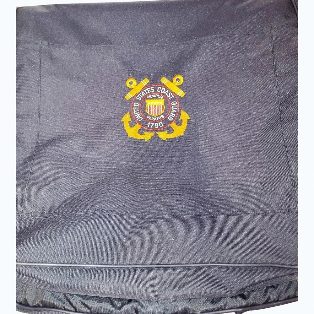 Vintage United States‎ Coast Guard Garment Bag Navy Blue Suit Travel Carrier